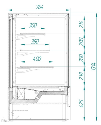 Витрина кондитерская CRYSPI ELEGIA QUADRO 1250